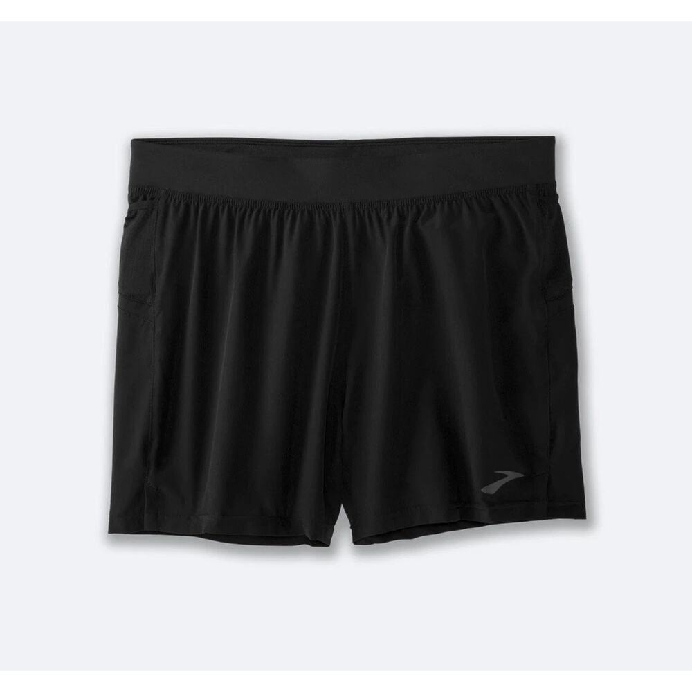 Brooks Sherpa 5” Short - Black- XXL Running Shorts w/ Back Zipper Pocket 2XL